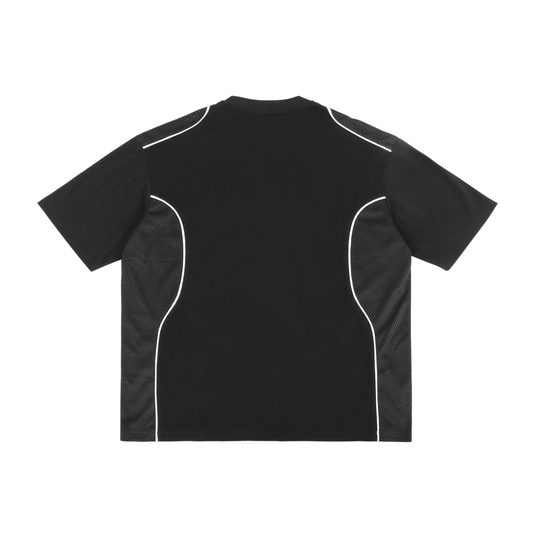 Metal Logo mesh panel shirt